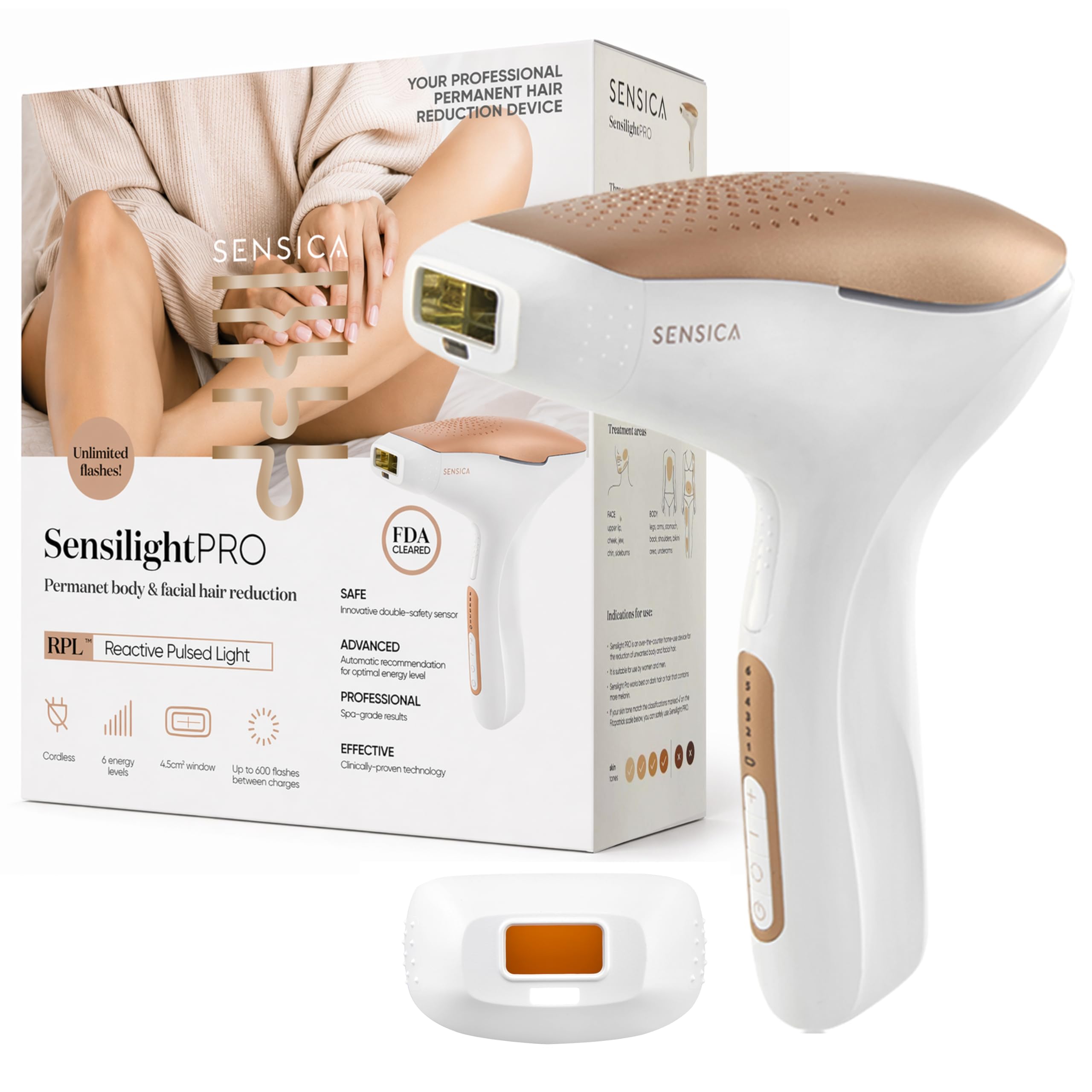 Amazon.com: Sensica Sensilight PRO IPL Hair Removal Device, At